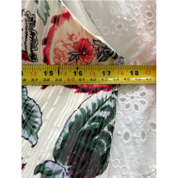 Club Monaco Multi Color Floral Silk V-Neck Dress Sz 10 - Picture 6 of 7